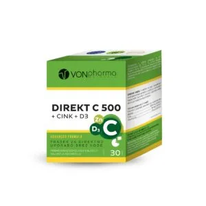 VONpharma DIREKT C 500 + Cink + D3 prašek v vrečkah za imunski sistem, energijo in kosti