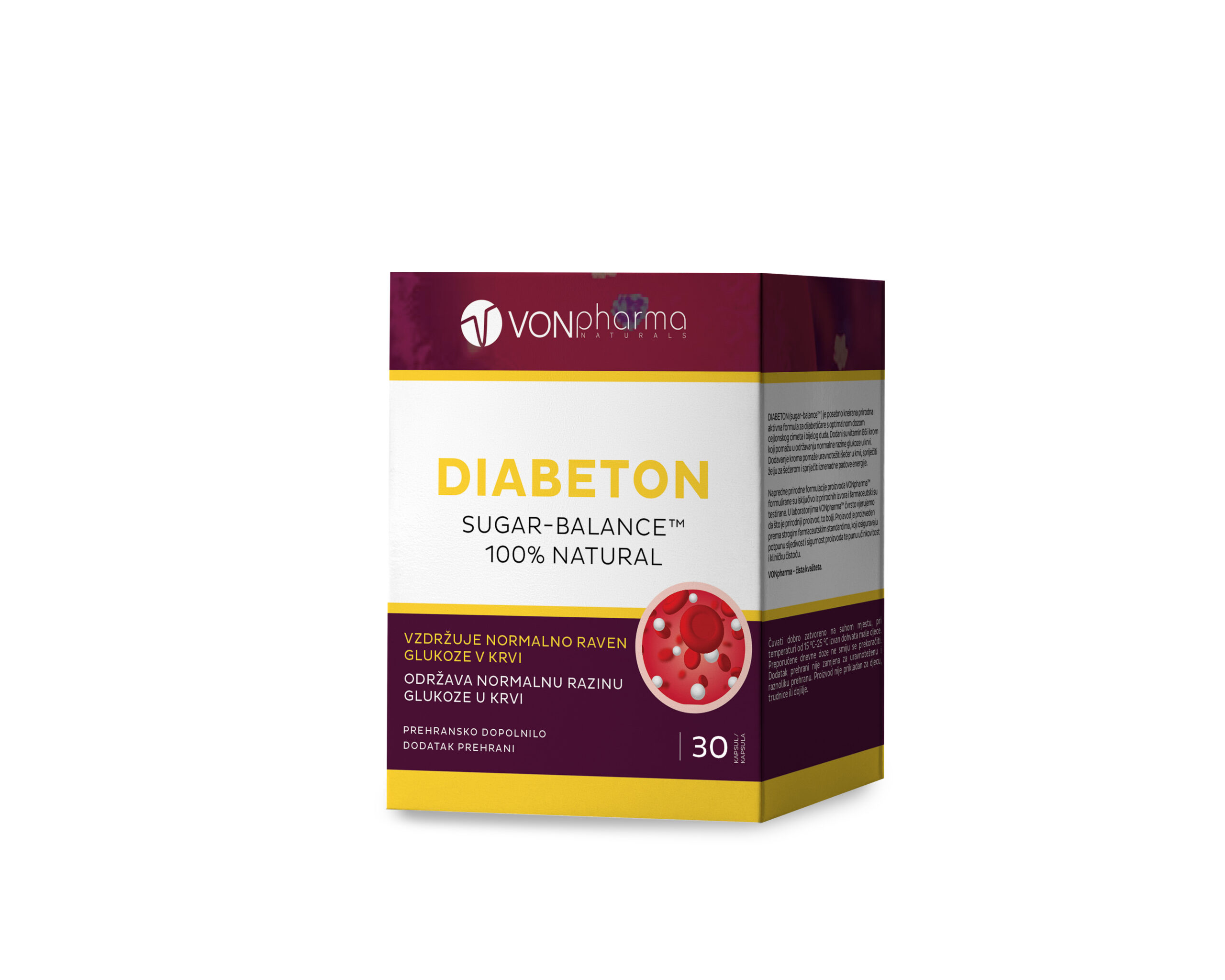 Skatla_Diabeton_simulacija_30_kapsul VONpharma DIABETON kapsule – 30 kapsul