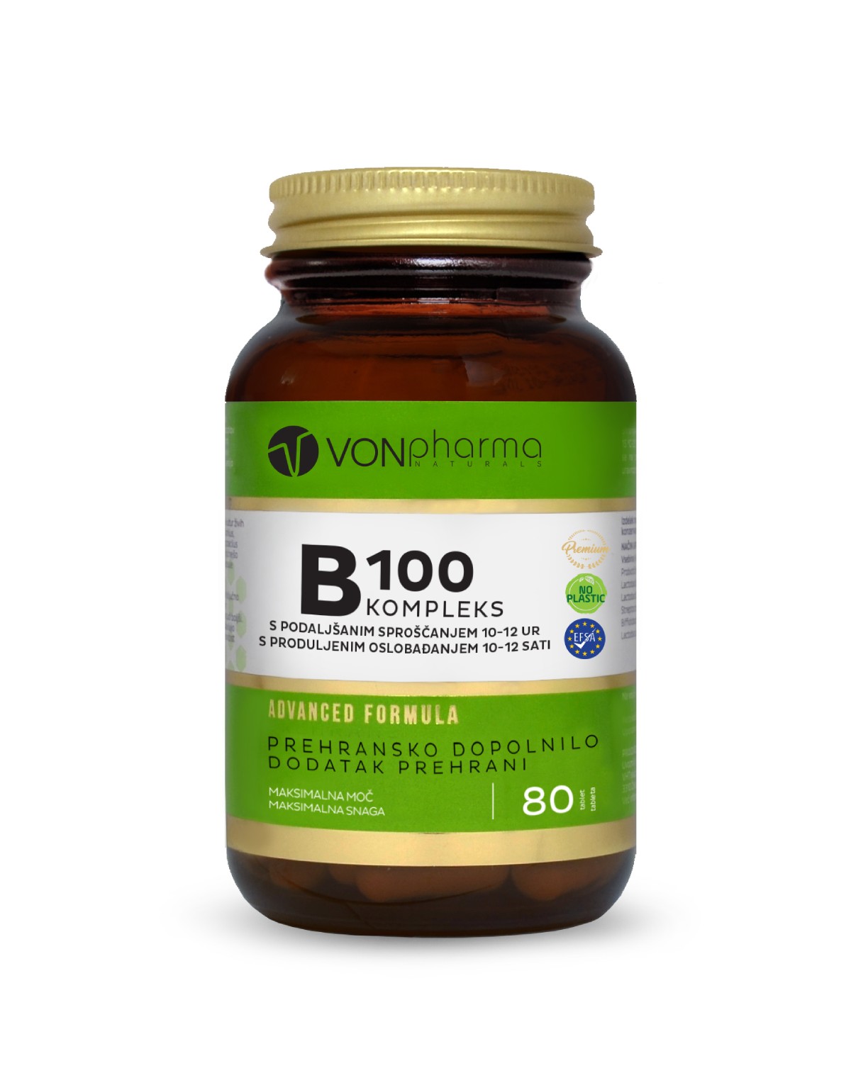 vonpharma-b-kompleks-100-tablete-podaljsano-sproscanje.jpg VONpharma B Kompleks 100 – B vitamini 10–12 h