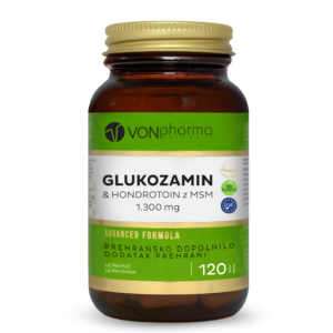 VONpharma Glukozamin & Hondroitin z MSM 1.300 mg prehransko dopolnilo v tabletah za zdrave sklepe in gibljivost