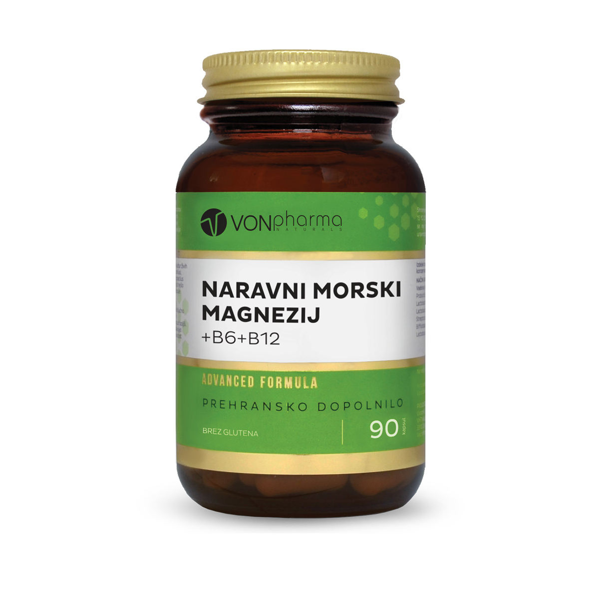 vonpharma-naravni-morski-magnezij VONpharma NARAVNI MORSKI MAGNEZIJ+B6+B12 (90 kapsul)